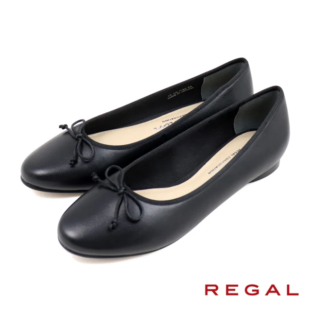 REGAL 日本原廠真皮粗跟德比鞋 黑色(F17N-BL)品