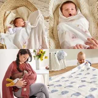 【Lassig】超柔手感竹纖維嬰兒包巾毯2入(新色上市)