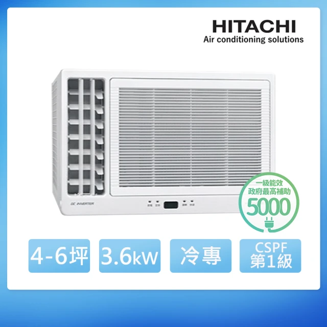 HITACHI 日立HITACHI 日立 4-6坪 R32 一級能效變頻冷專左吹式窗型冷氣(RA-36QR)