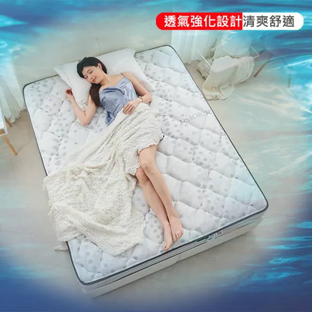 【SLIM】膠原蛋白紗透氣硬式獨立筒床墊(雙人加大6尺)