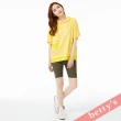 【betty’s 貝蒂思】素面拼接抽繩落肩寬版連帽T-shirt(黃色)