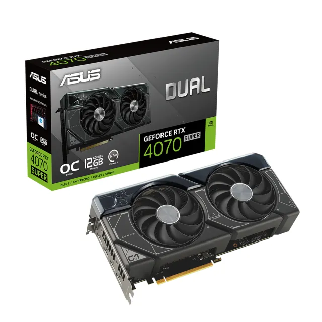 【ASUS 華碩】DUAL-RTX4070S-O12G 顯示卡+安耐美 金靜冰核D.F.650W金牌 電源供應器(70S+P組合)