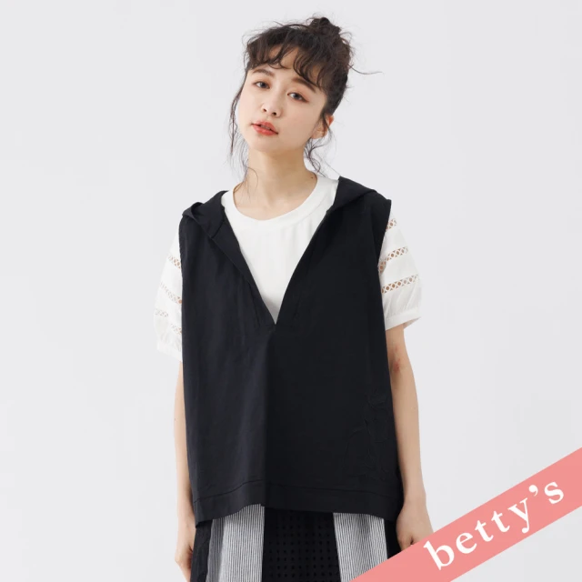 betty’s 貝蒂思 噴槍花朵字母印花寬版T-shirt(