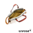 【tripose】漫遊系列岩紋雙拉鍊手提斜背包(月光白)