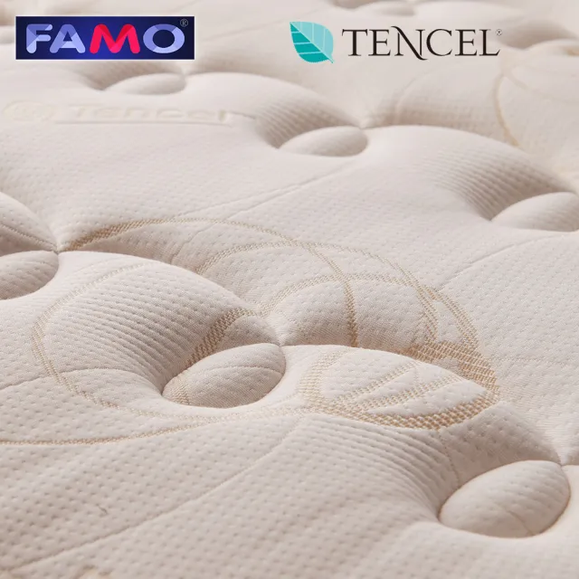 【FAMO 法摩】天絲+蘆薈精華+乳膠+護框蜂巢式獨立筒床墊(雙人加大6尺)