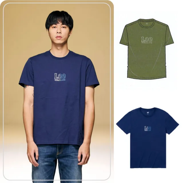 【Lee】男裝 短袖T恤 / 胸前鏤空 LOGO印花 共2色 標準版型(LB402019170 / LB402019179)