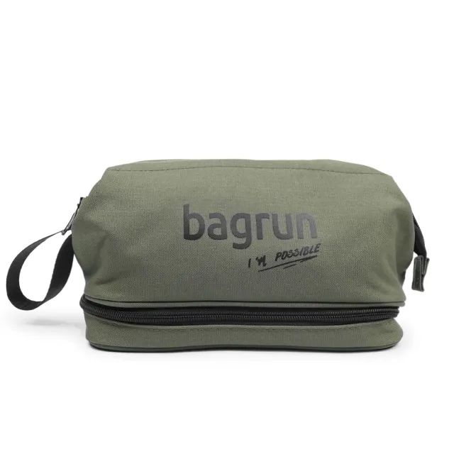 【Bagrun】軍風旅行盥洗包(大容量萬用收納包 雙隔層旅行收納包 洗漱包 隨身包 乾溼分離 大開口盥洗包)