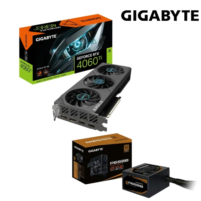 GIGABYTE 技嘉GIGABYTE 技嘉 650W UPS組★GeForce RTX4060Ti EAGLE OC 8G 顯示卡