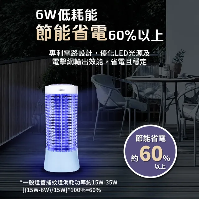 【SAMPO 聲寶】6W LED電擊式捕蚊燈(ML-YA06SD)