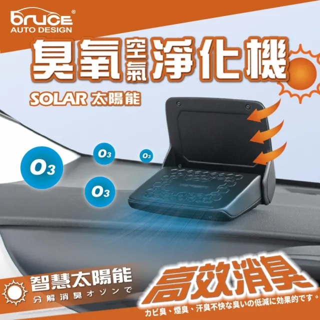 【Bruce】空氣清淨機 太陽能/臭氧淨化/高效消臭 BR-182632(車麗屋)