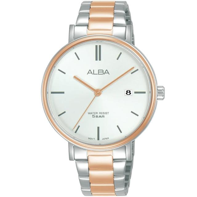【ALBA】雅柏 CUTiE 輕奢質感 玫金雙色女錶-36mm 情人節 送禮(VJ32-X342KS/AG8N96X1)
