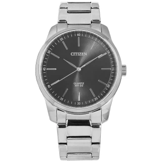 【CITIZEN 星辰】簡約時尚 礦石強化玻璃 日本機芯 不鏽鋼手錶 灰色 42mm(BH5001-56H)