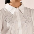 【ILEY 伊蕾】透紗刺繡純棉襯衫上衣(白色；M-XL；1242591516)