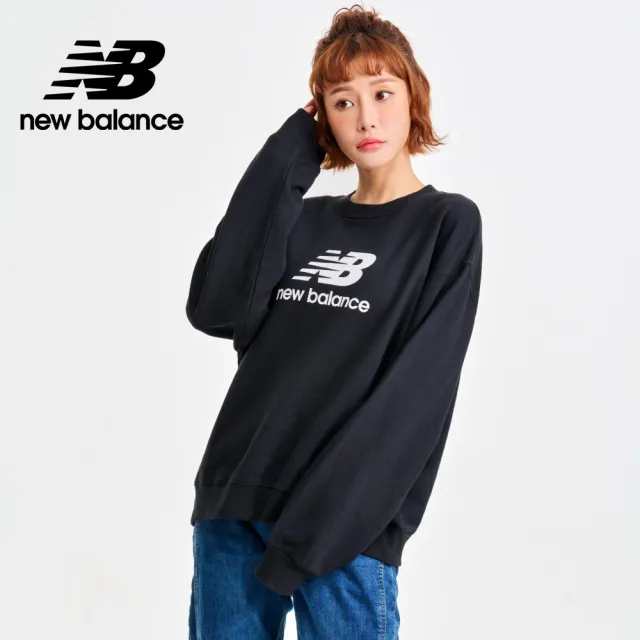 【NEW BALANCE】NB 大學T衛衣長袖上衣_女性_黑色_WT41503BK(美版 版型偏大)