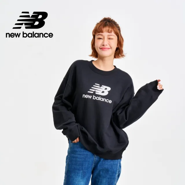 【NEW BALANCE】NB 大學T衛衣長袖上衣_女性_黑色_WT41503BK(美版 版型偏大)