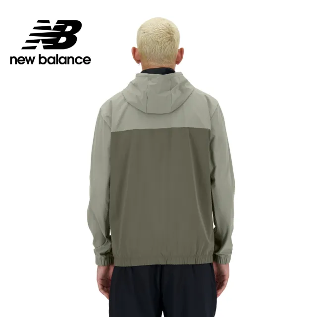【NEW BALANCE】NB 拉鍊機能風衣外套_男性_綠色_MJ41018DEK(美版 版型偏大)