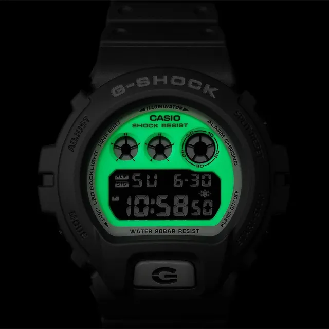 【CASIO 卡西歐】G-SHOCK 綠光系列手錶 開學(DW-6900HD-8)