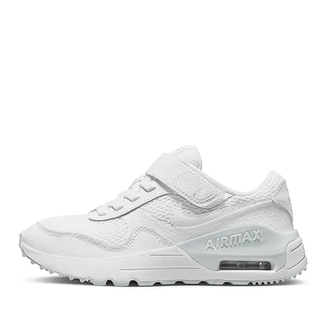 【NIKE 耐吉】慢跑鞋 童鞋 中童 兒童 運動鞋 氣墊 緩震 魔鬼氈 AIR MAX SYSTM PS 白 DQ0285-102