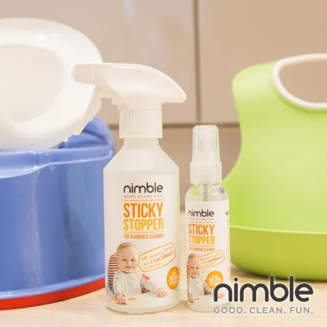 【英國靈活寶貝 Nimble Sticky Stopper】髒小孩萬用乳酸抗菌清潔液(60ml)