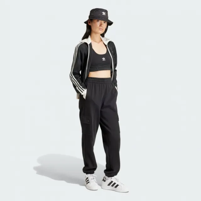 【adidas 愛迪達】外套 女款 運動外套 三葉草 BECKENBAUER TT 黑白 IR6089