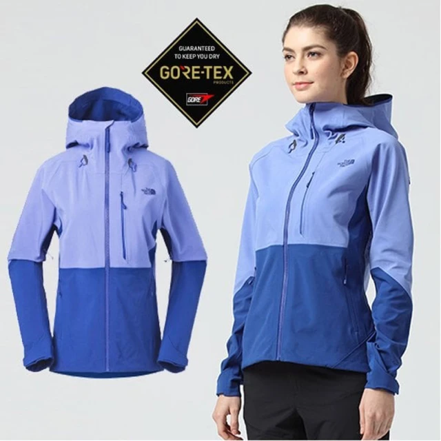 The North Face 女 GORE-TEX 防水透氣耐磨可調節連帽外套.夾克(3CH7 藍/紫 V)