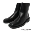 【TINO BELLINI 貝里尼】義大利進口方頭短靴FWOV024(黑色)