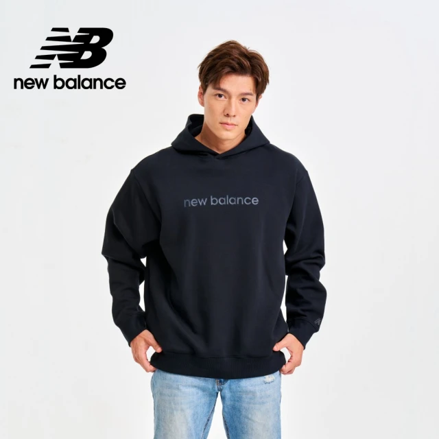 NEW BALANCE NB 太空棉感內刷毛連帽上衣_男性_黑色_MT41571BK(美版 版型偏大)