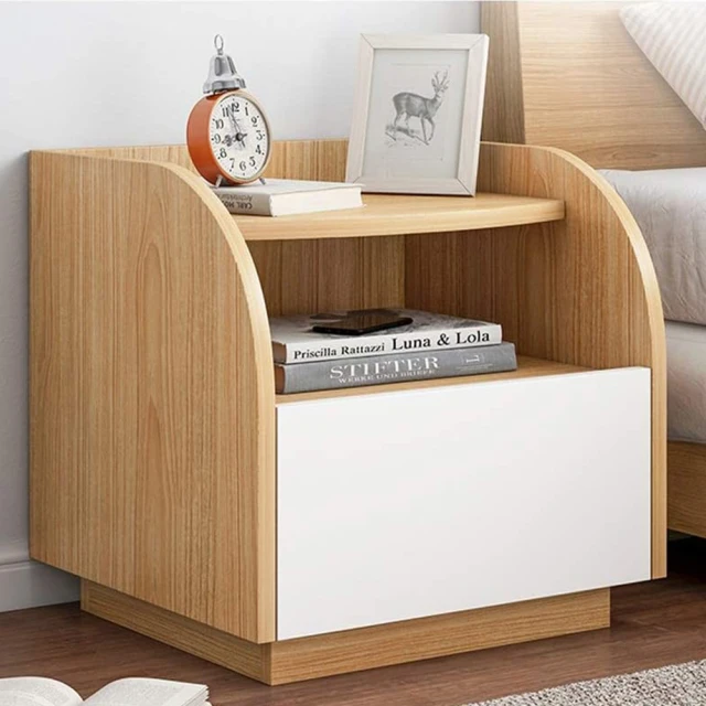 WELAI 現代家用臥室小型實木窄床頭櫃-30*40*56c