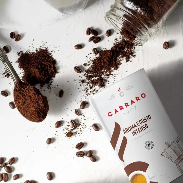 即期品【CARRARO】活力 Aroma e Gusto Intenso 研磨咖啡粉(250g 效期2024/12/12)