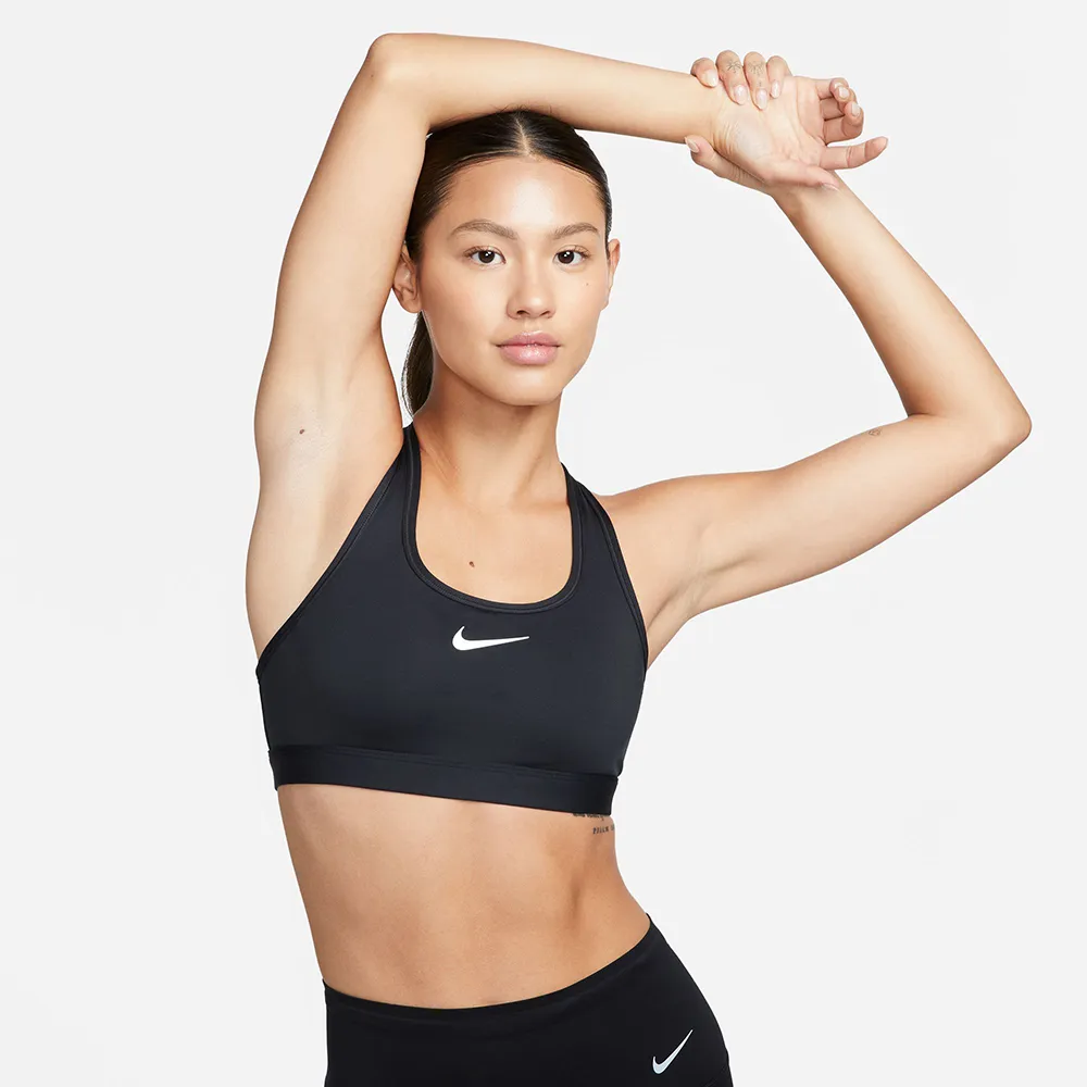 【NIKE 耐吉】運動內衣 女款 中度支撐 AS W NK SWSH MED SPT BRA 黑 DX6822-010