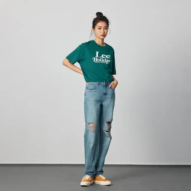 【Lee】女裝 牛仔褲 / 411 高腰舒適小直筒 淺藍洗水(LB417036806)
