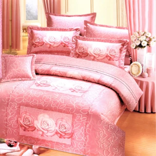 【巴麗維亞】精梳棉植物花卉六件式兩用被床罩組玫瑰花語(雙人)
