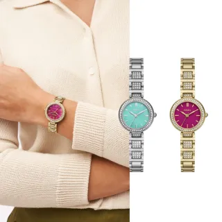 【FOSSIL 官方旗艦館】Karli系列 典雅環鑽女錶 不鏽鋼錶帶指針手錶 24MM(多色可選)