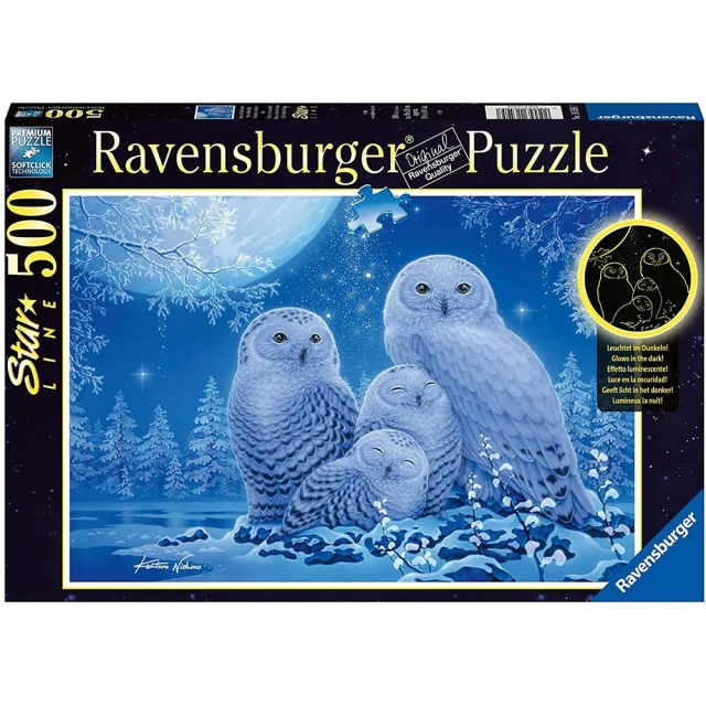 Ravensburger 維寶拼圖 夜光版 月光下貓頭鷹 500片