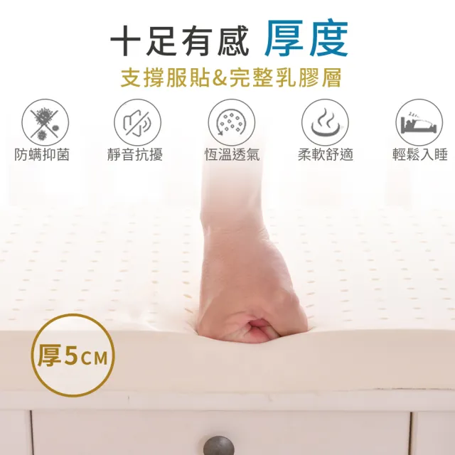 【LooCa】石墨烯+5cm厚乳膠硬式獨立筒床墊(單大3.5尺-送石墨烯四季被+記憶枕)