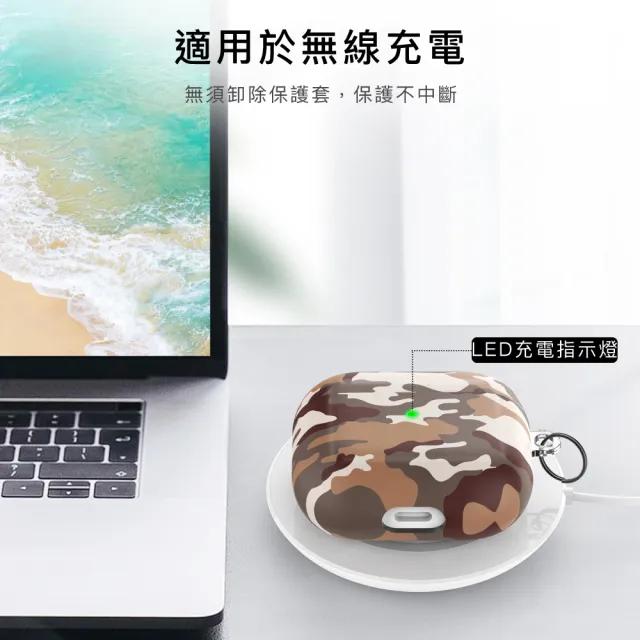 【AHAStyle】AirPods 3 IMD工藝彩繪圖案掛鉤保護套 迷彩系列