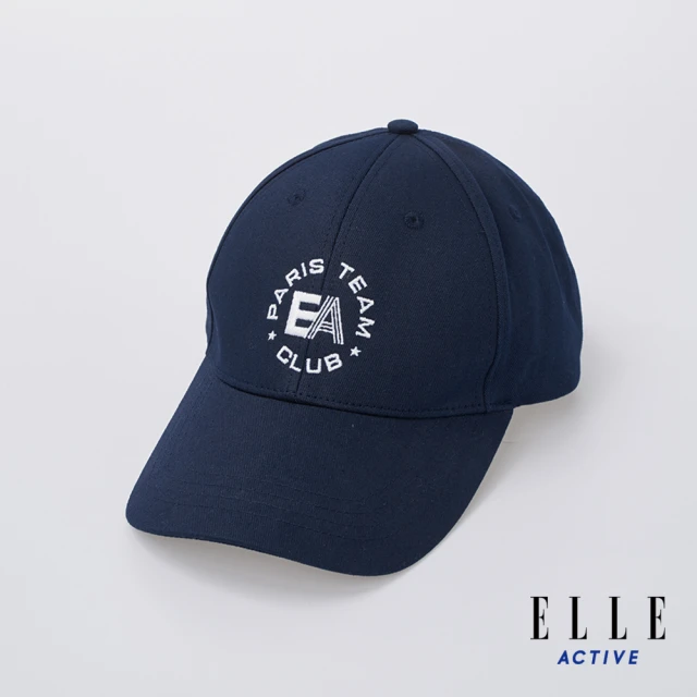 ELLE ACTIVE 男女款 經典繡花LOGO可調式棒球帽-深藍色(EA24M2FH001#39)