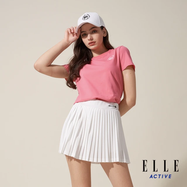 ELLE ACTIVE 女款 圓領短袖針織T恤-粉色(EA24M2W1602#72)
