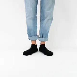 【WARX】經典素色船型襪-黑(除臭襪/機能襪/足弓防護)