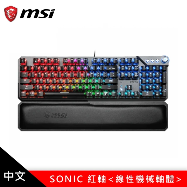 MSI 微星 VIGOR GK71 SONIC 紅軸 RGB 機械電競鍵盤