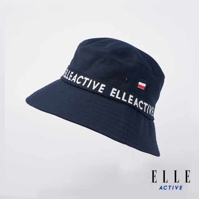 【ELLE ACTIVE】男女款 經典印花LOGO休閒漁夫帽-深藍色(EA24M2FH401#39)