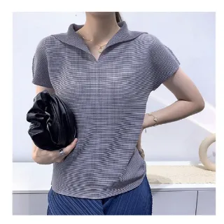 R.neTs 經典品味米褶翻領上衣