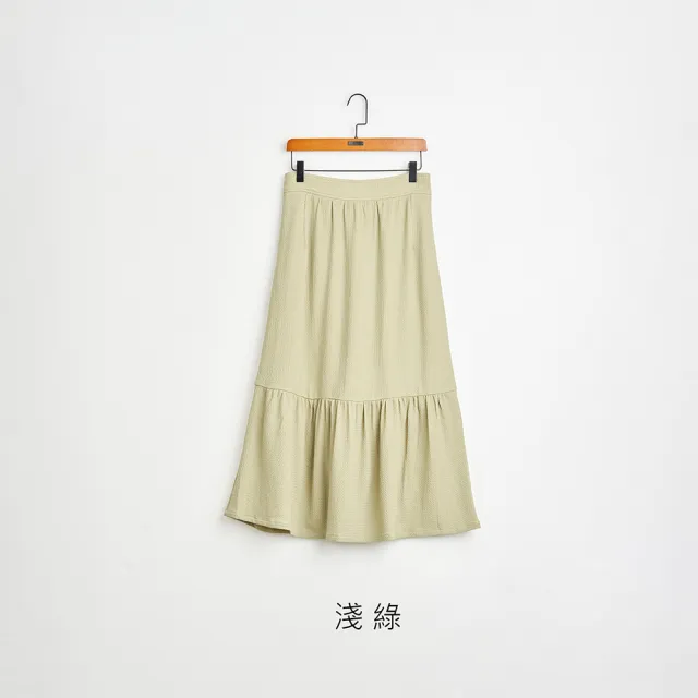 【gozo】皺皺織紋彈性蛋糕裙(兩色)