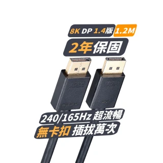 【PX 大通】DP-1.2MX DisplayPort 1.4版 8K影音傳輸線 1.2M(超高流暢支援 線上遊戲不停頓)