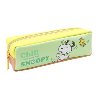 【收納王妃】SNOOPY 史努比 好心情 皮質方型筆袋 筆帶 鉛筆盒 鉛筆袋(收納袋)