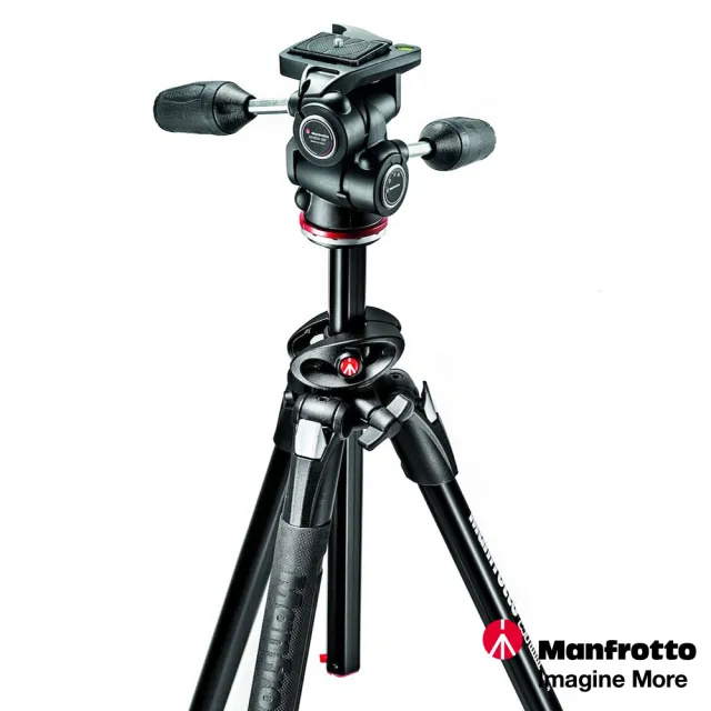 【Manfrotto 曼富圖】290系列套組 豪華三節腳架+三向雲台套組 MK290DUA3-3W(公司貨)