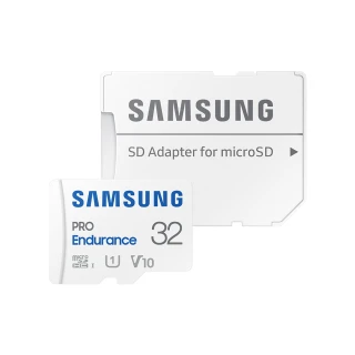 【SAMSUNG 三星】PRO Endurance microSDHC U1 V10 32GB 高耐用記憶卡 公司貨(寶寶/寵物/監控/行車紀錄器)