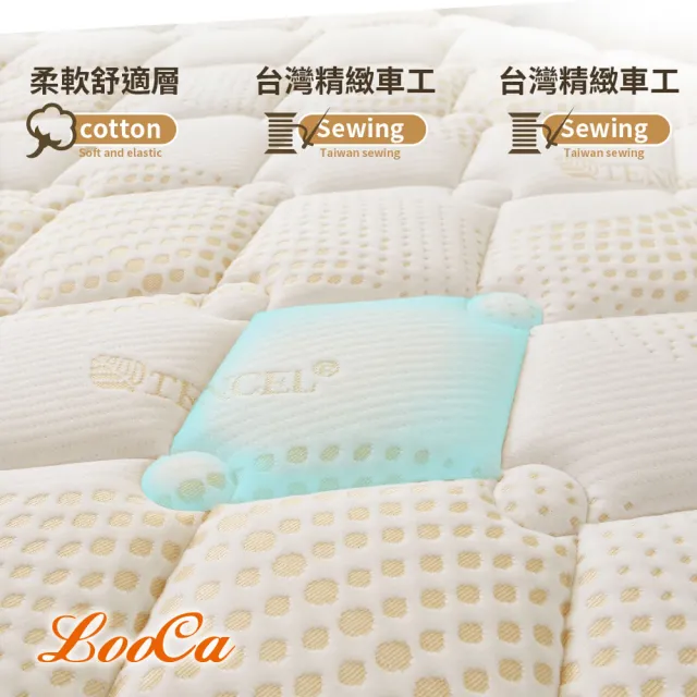 【LooCa】雲端抗菌天絲獨立筒床墊(加大6尺-送天絲被+保潔墊)