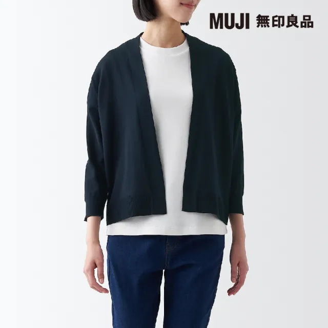 【MUJI 無印良品】女強撚短版七分袖開襟衫(共4色)