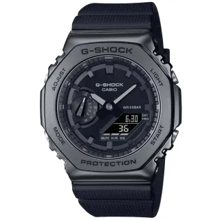 【CASIO 卡西歐】G-SHOCK 農家橡樹 時尚酷炫八角雙顯腕錶(GM-2100BB-1A)
